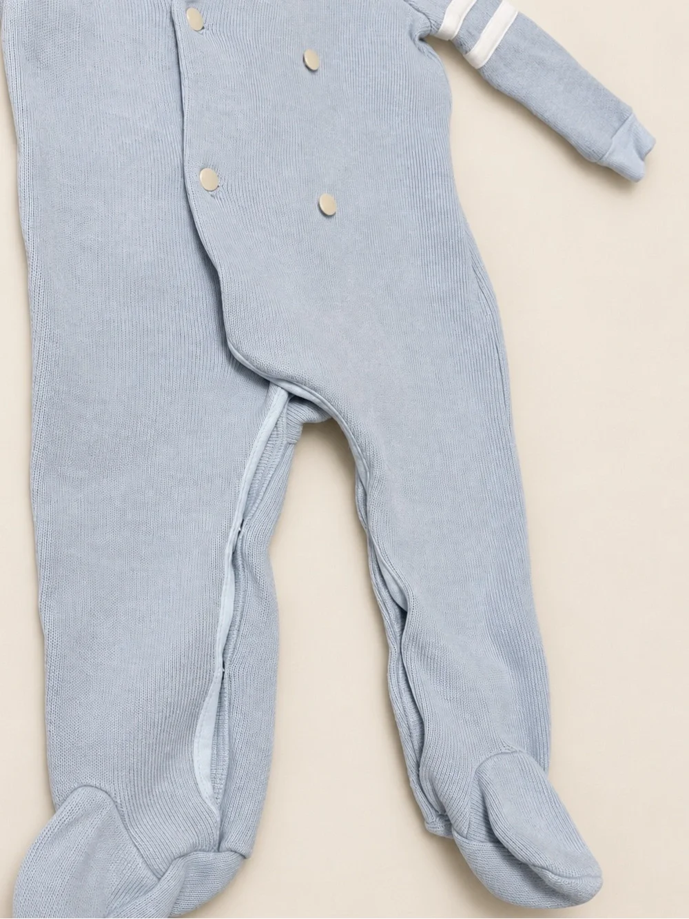 Ralph Lauren Baby Blue Knit Footed Coverall 9M